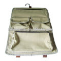 Canvas and Leather Travel Laundry Bag hanging Toiletry bag